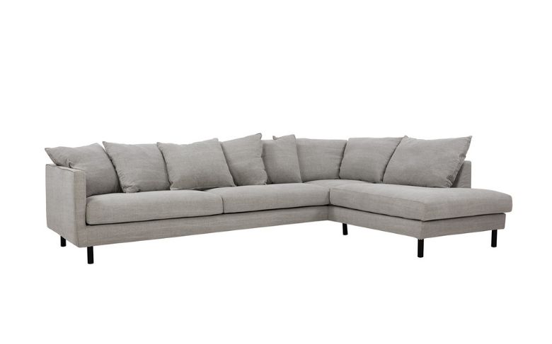 Le canapé d'angle Balzac en tissu gris pour intérieur confortable et épuré.